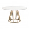 Turino Carrera 54 Round Dining Table Base - Brushed Gold - Side Angle