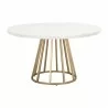 Turino Carrera 54 Round Dining Table Base - Brushed Gold - Side Angle - Turino Carrera 54 Round Dining Table Base - Brushed Gold - Side Angle