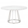 Turino Carrera 54 Round Dining Table Top - White Carrera Marble - Front