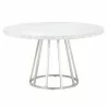 Turino Carrera 54 Round Dining Table Top - White Carrera Marble - Front - Turino Carrera 54 Round Dining Table Top - White Carrera Marble - Front