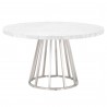 Turino Carrera 54 Round Dining Table Top - White Carrera Marble - Front