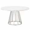 Turino Carrera 54 Round Dining Table Top - White Carrera Marble - Front - Turino Carrera 54 Round Dining Table Top - White Carrera Marble - Front