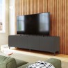 Manhattan Comfort Mid-Century Modern Bogardus TV Stand with 4 Shelves Black