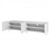 Manhattan Comfort Mid-Century Modern Bogardus 70.86 TV Stand with 4 Shelves White  Open