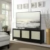 Manhattan Comfort Sheridan 62.99 Modern Cane TV Stand In Black - Manhattan Comfort Sheridan 62.99 Modern Cane TV Stand In Black