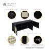 Manhattan Comfort Sheridan 62.99 Modern Cane TV Stand In Black Details