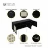 Manhattan Comfort Sheridan 62.99 Modern Cane TV Stand In Black Details - Manhattan Comfort Sheridan 62.99 Modern Cane TV Stand In Black Details