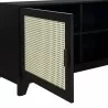 Manhattan Comfort Sheridan 62.99 Modern Cane TV Stand In Black Close View - Manhattan Comfort Sheridan 62.99 Modern Cane TV Stand In Black Close View