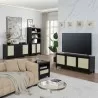 Manhattan Comfort Sheridan Modern Cane 4-Piece Set Black Room View - Manhattan Comfort Sheridan Modern Cane 4-Piece Set Black Room View