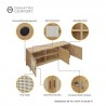 Manhattan Comfort Sheridan 62.99 Modern Cane TV Stand In Nature Details