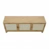 Manhattan Comfort Sheridan 62.99 Modern Cane TV Stand In Nature Top Angle - Manhattan Comfort Sheridan 62.99 Modern Cane TV Stand In Nature Top Angle