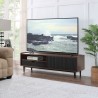 Manhattan Comfort Duane 59.25 Modern Ribbed TV Stand in Dark Brown And Black