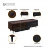 Manhattan Comfort Duane 59.25 Modern Ribbed TV Stand in Dark Brown And Black Details