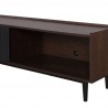 Manhattan Comfort Duane 59.25 Modern Ribbed TV Stand in Dark Brown And Black Half