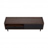 Manhattan Comfort Duane 59.25 Modern Ribbed TV Stand in Dark Brown And Black Top