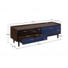 Manhattan Comfort Duane 59.25 Modern Ribbed TV Stand in Dark Brown And Blue Size