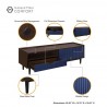 Manhattan Comfort Duane 59.25 Modern Ribbed TV Stand in Dark Brown And Blue Details