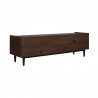 Manhattan Comfort Duane 59.25 Modern Ribbed TV Stand in Dark Brown And Blue Back