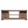 Manhattan Comfort Richmond 60" TV Stand with 2 Drawers and 4 Shelves in Brown Front - Manhattan Comfort Richmond 60" TV Stand with 2 Drawers and 4 Shelves in Brown Front