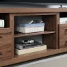 Manhattan Comfort Richmond 60" TV Stand with 2 Drawers and 4 Shelves in Brown - Manhattan Comfort Richmond 60" TV Stand with 2 Drawers and 4 Shelves in Brown