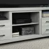 Manhattan Comfort Richmond 60" TV Stand with 2 Drawers and 4 Shelves in Grey - Manhattan Comfort Richmond 60" TV Stand with 2 Drawers and 4 Shelves in Grey