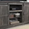 Manhattan Comfort Myrtle 60" TV Stand with 2 Sliding Doors in Heavy Brown Open - Manhattan Comfort Myrtle 60" TV Stand with 2 Sliding Doors in Heavy Brown Open