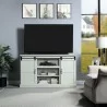 Manhattan Comfort Myrtle 60" TV Stand with 2 Sliding Doors in Cream Oak - Manhattan Comfort Myrtle 60" TV Stand with 2 Sliding Doors in Cream Oak