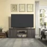 Manhattan Comfort Franklin 60" TV Stand with 2 Doors and Open Shelves in Heavy Brown - Manhattan Comfort Franklin 60" TV Stand with 2 Doors and Open Shelves in Heavy Brown
