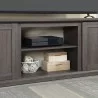 Manhattan Comfort Franklin 60" TV Stand with 2 Doors and Open Shelves in Heavy Brown - Manhattan Comfort Franklin 60" TV Stand with 2 Doors and Open Shelves in Heavy Brown