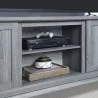 Manhattan Comfort Franklin 60" TV Stand with 2 Doors and Open Shelves in Grey - Manhattan Comfort Franklin 60" TV Stand with 2 Doors and Open Shelves in Grey