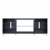Manhattan Comfort Brighton 60" TV Stand with Glass Shelves and Media Wire Management in Onyx Front