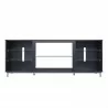 Manhattan Comfort Brighton 60" TV Stand with Glass Shelves and Media Wire Management in Onyx Front - Manhattan Comfort Brighton 60" TV Stand with Glass Shelves and Media Wire Management in Onyx Front