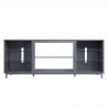 Manhattan Comfort Brighton 60" TV Stand with Glass Shelves and Media Wire Management in Grey Front