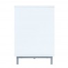 Manhattan Comfort Brighton 60" TV Stand with Glass Shelves and Media Wire Management in White Side