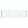 Manhattan Comfort Brighton 60" TV Stand with Glass Shelves and Media Wire Management in White Back - Manhattan Comfort Brighton 60" TV Stand with Glass Shelves and Media Wire Management in White Back