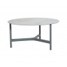 Cane-Line Twist Coffee Table, White, aluminium Fossil grey, ceramic