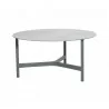 Cane-Line Twist Coffee Table, White, aluminium Fossil grey, ceramic - Cane-Line Twist Coffee Table, White, aluminium Fossil grey, ceramic