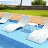 Compamia Slim Pool Chaise Sun Lounger White, Taupe- Set of Two, Lifestyle