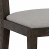 Sunpan Francis Dining Chair in Dark Brown-Linoso Light Grey - Seat Closeup Angle - Sunpan Francis Dining Chair in Dark Brown-Linoso Light Grey - Seat Closeup Angle