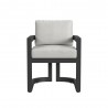 Sunset West Malibu Dining Chair in Cast Silver, No Welt Front