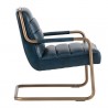 Sunpan Lincoln Lounge Chair in Vintage Blue - Side Angle
