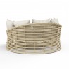 Sunset West Farro Round Daybed in Canvas w/ Self Welt - Back Side Angle