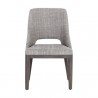 Sunpan Estrada Dining Chair in Light Grey Oak - Naya Check Light Grey - Front Angle