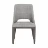 Sunpan Estrada Dining Chair in Light Grey Oak - Naya Check Light Grey - Front Angle - Sunpan Estrada Dining Chair in Light Grey Oak - Naya Check Light Grey - Front Angle