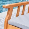 Vifah Kapalua Honey Nautical Eucalyptus Wooden Outdoor Garden Bench, Seat Closeup View