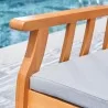 Vifah Kapalua Honey Nautical Eucalyptus Wooden Outdoor Garden Bench, Seat Closeup View - Vifah Kapalua Honey Nautical Eucalyptus Wooden Outdoor Garden Bench, Seat Closeup View