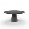 Sunset West Pedestal Dining Table in Dark Gray Finish - Front Angle