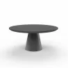 Sunset West Pedestal Dining Table in Dark Gray Finish - Front Angle - Sunset West Pedestal Dining Table in Dark Gray Finish - Front Angle