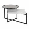 Sunpan Rivas Coffee Table White Marble - Front Angle - Sunpan Rivas Coffee Table White Marble - Front Angle