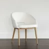 Sunpan Thatcher Dining Armchair Champagne Gold Snow - Front Side Angle - Sunpan Thatcher Dining Armchair Champagne Gold Snow - Front Side Angle